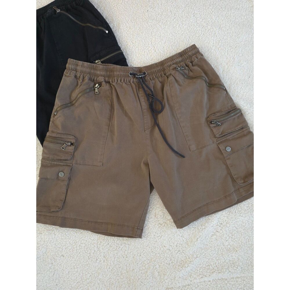 Lot of 2 Saint Morta Utility Cargo Shorts XL Wash Black + Earth Khaki Streetwear - Picture 9 of 9